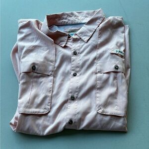 Magellan Outdoors Fish Gear Light Pink Collared Shirt Moisture Wicking